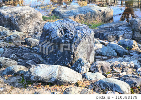 大石の風景　荒川運動公園通り沿い　さいたま市 110388179
