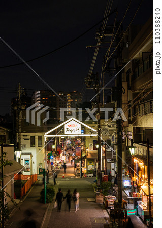 「東京都」夜の谷中銀座商店街 台東区 「東京都」夜の谷中銀座商店街 台東区 110388240