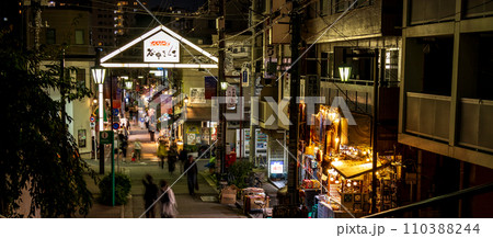 「東京都」夜の谷中銀座商店街 台東区 「東京都」夜の谷中銀座商店街 台東区 110388244