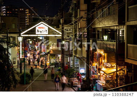 「東京都」夜の谷中銀座商店街　台東区 110388247