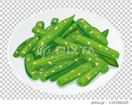 Green beans with peanuts 110388285