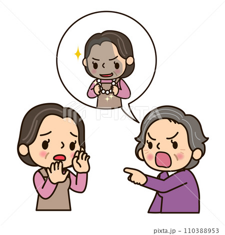 ネックレスを盗まれたと思って怒る認知症の女性 ネックレスを盗まれたと思って怒る認知症の女性 110388953