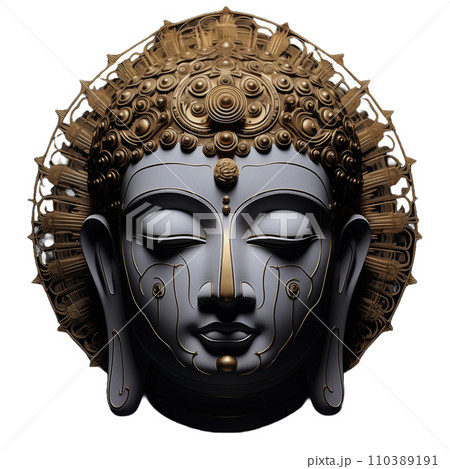 瞑想している仏陀の顔　イラスト 110389191