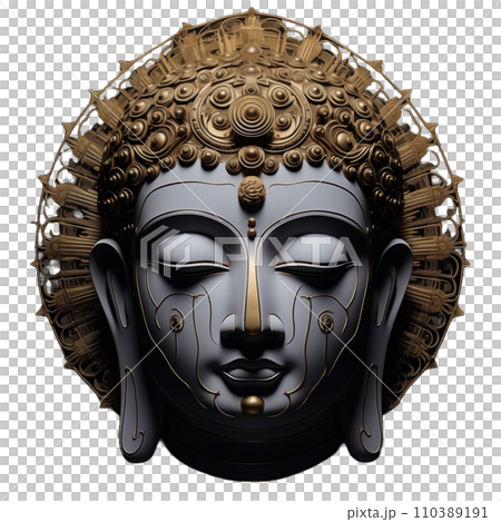 冥想佛臉的插圖 冥想佛臉的插圖 110389191