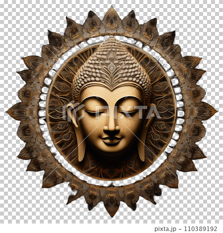 冥想佛臉的插圖 冥想佛臉的插圖 110389192