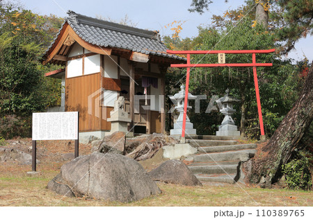 滝宮公園内の弁天宮（香川県の滝宮天満宮近く、旧金毘羅街道沿いの綾川河川敷） 110389765