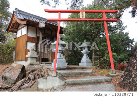 滝宮公園内の弁天宮(香川県の滝宮天満宮近く、旧金毘羅街道沿いの綾川河川敷) 滝宮公園内の弁天宮(香川県の滝宮天満宮近く、旧金毘羅街道沿いの綾川河川敷) 110389771