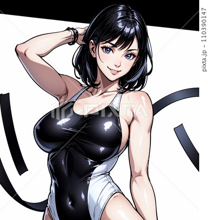 競泳水着を着た女性のイラスト 110390147