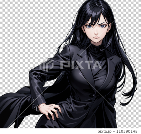 一個表情嚴肅的女商人的插圖 110390148