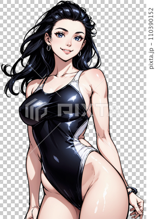 競泳水着を着た女性のイラスト 110390152