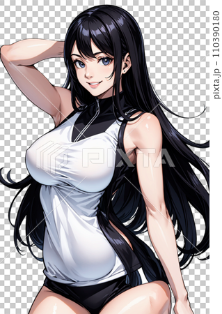 Illustration of a woman wearing sportswear 110390180