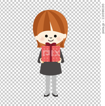 Illustration of a child giving a present Illustration of a child giving a present 110390193