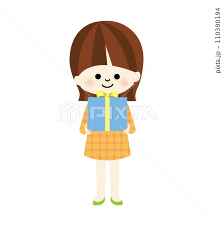 プレゼントをもらう子どものイラスト プレゼントをもらう子どものイラスト 110390194