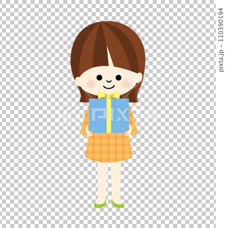 プレゼントをもらう子どものイラスト プレゼントをもらう子どものイラスト 110390194