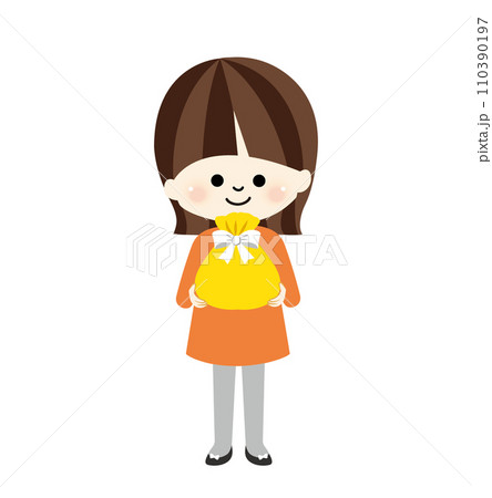 プレゼントをもらう女の子のイラスト 110390197