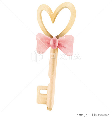 Watercolor vintage key 110390802