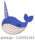 illustration of a cartoon narwhal 110391143