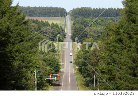 中標津町ミルクロード　北19号ミルクロード　開陽台　直線道路　アップダウン 110392025