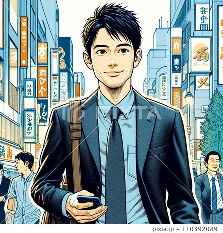 営業先へ向かうビジネスマン 営業先へ向かうビジネスマン 110392089