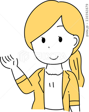 案内する女性のイラスト 110392879