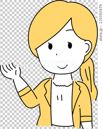 案内する女性のイラスト 110392879