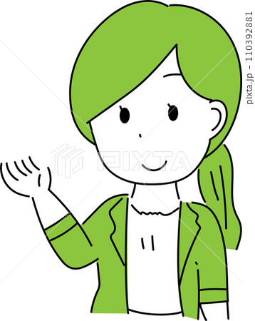 案内する女性のイラスト 110392881