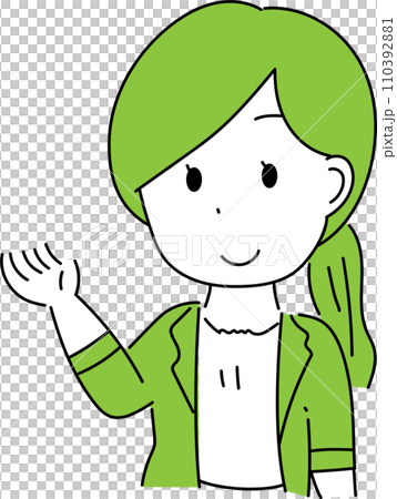 案内する女性のイラスト 110392881
