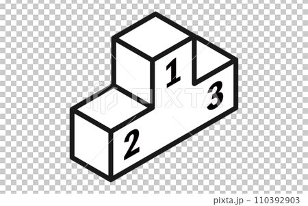 Simple isometric illustration of podium, ranking image 110392903