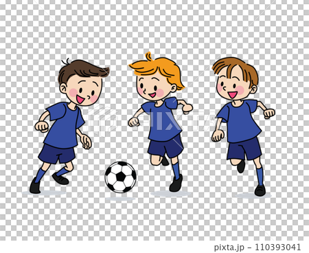 サッカーをする子供たちのイラスト サッカーをする子供たちのイラスト 110393041