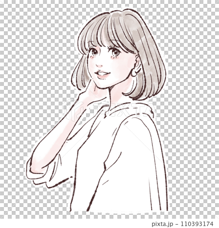Illustration material of women and girls 110393174