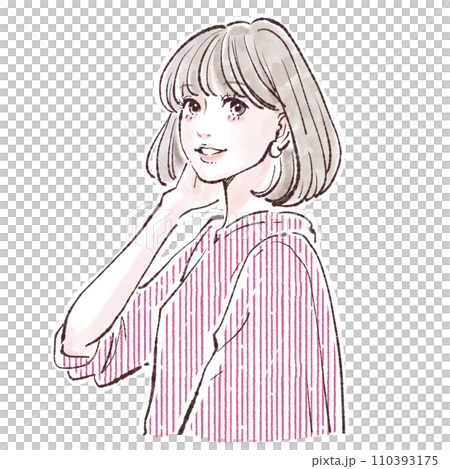 Illustration material of women and girls 110393175