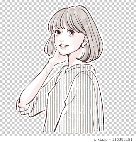 Illustration material of women and girls 110393181