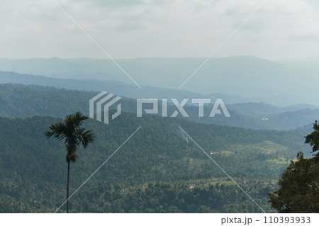 A view of a mountain valley on the popular tourist island of Bali. 110393933