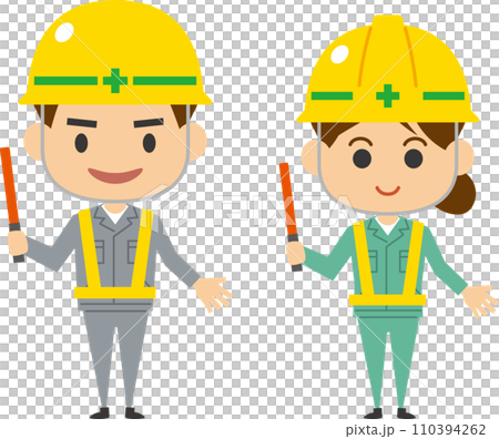 帶導桿的交通指揮員形象圖(男女套裝) 帶導桿的交通指揮員形象圖(男女套裝) 110394262