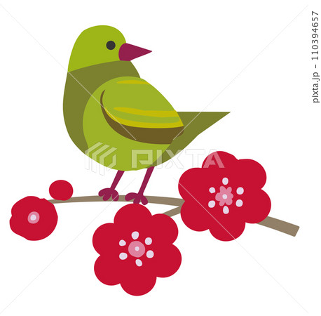 梅の花とウグイス 110394657