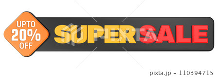 Label Super Sale Discount Number 3D Render 110394715