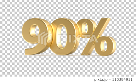 Follow Number Gold 3D Render With Number 3D, Discount Number 110394911