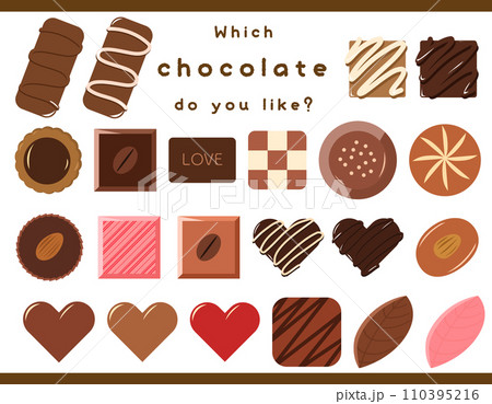 バレンタインのチョコレートのセット バレンタインのチョコレートのセット 110395216