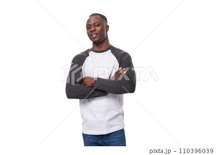young smiling happy businessman american man dressed casual on studio background young smiling happy businessman american man dressed casual on studio background 110396039