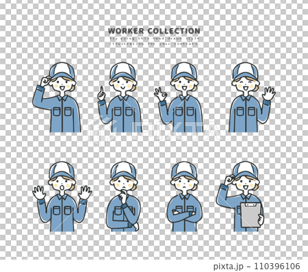 Illustration of a woman in work clothes 110396106