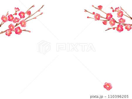 梅　水彩　背景イラスト 110396205