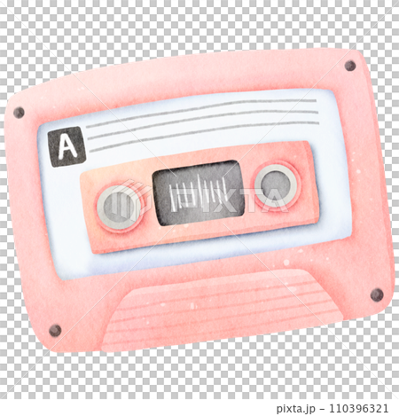 Watercolor music cassette tape 110396321