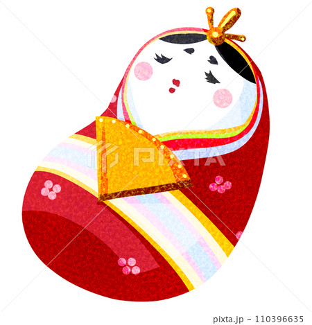 可愛い手作り風おひな様イラスト 110396635