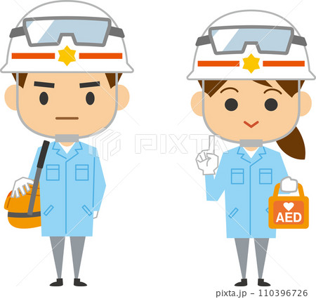 救急救命士のイメージイラスト(男女セット) 救急救命士のイメージイラスト(男女セット) 110396726