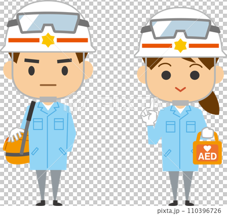救急救命士のイメージイラスト(男女セット) 救急救命士のイメージイラスト(男女セット) 110396726