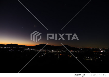 筑波山と夜景 筑波山と夜景 110396830
