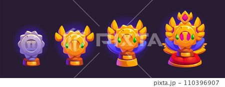 Set of game winner rank trophies Set of game winner rank trophies 110396907