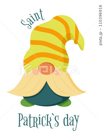 Vector illustration of Happy Saint Patrick s Day card with leprechaun Vector illustration of Happy Saint Patrick s Day card with leprechaun 110396916