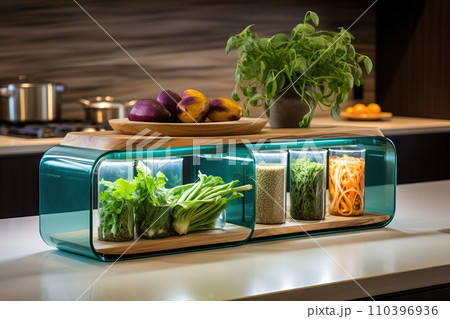 Kitchen. Glass jars for storing ingredients 110396936