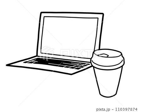ノートパソコンとコーヒー ノートパソコンとコーヒー 110397874